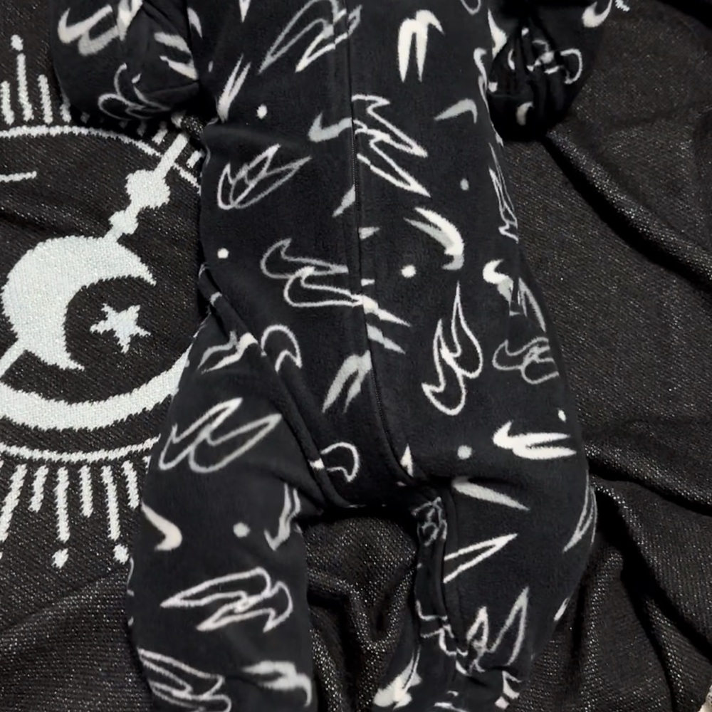 Black and White Patterned Baby Onesie